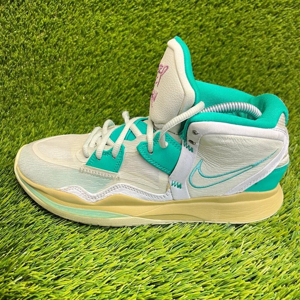 Nike Kyrie Infinity Mens Size 8‎ White Green Basketball Athletic Shoes Sneakers